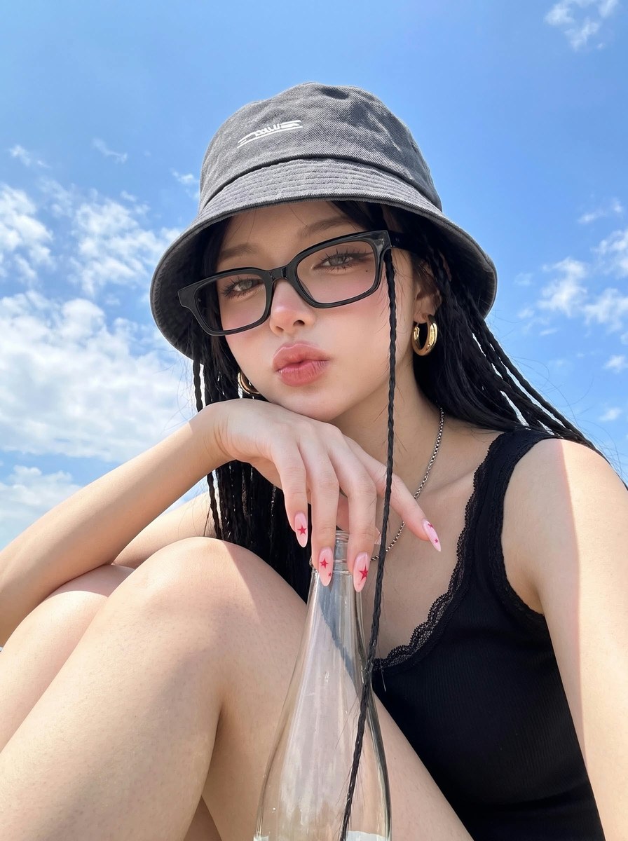 Low-Angle Sky Portrait with Micro-Braids output 5