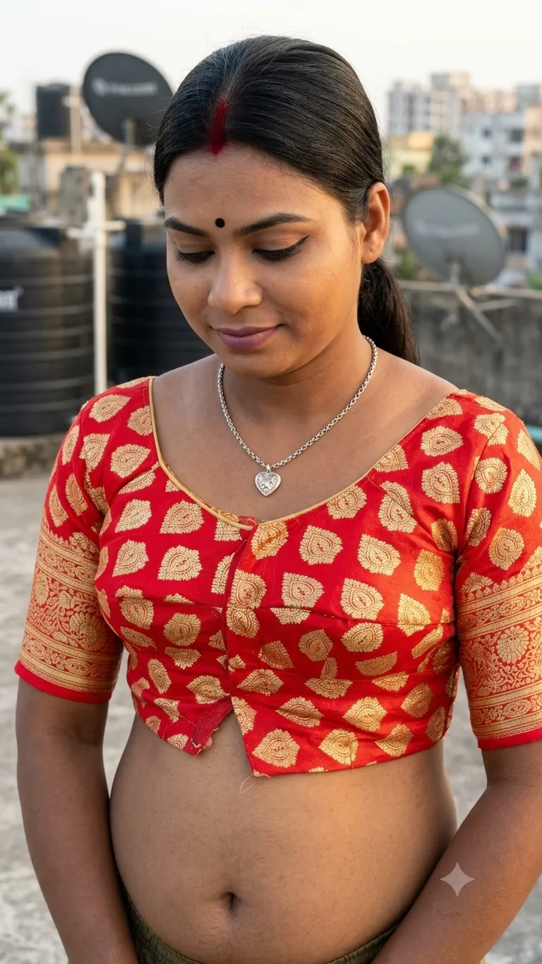 South Asian Woman on a Rooftop