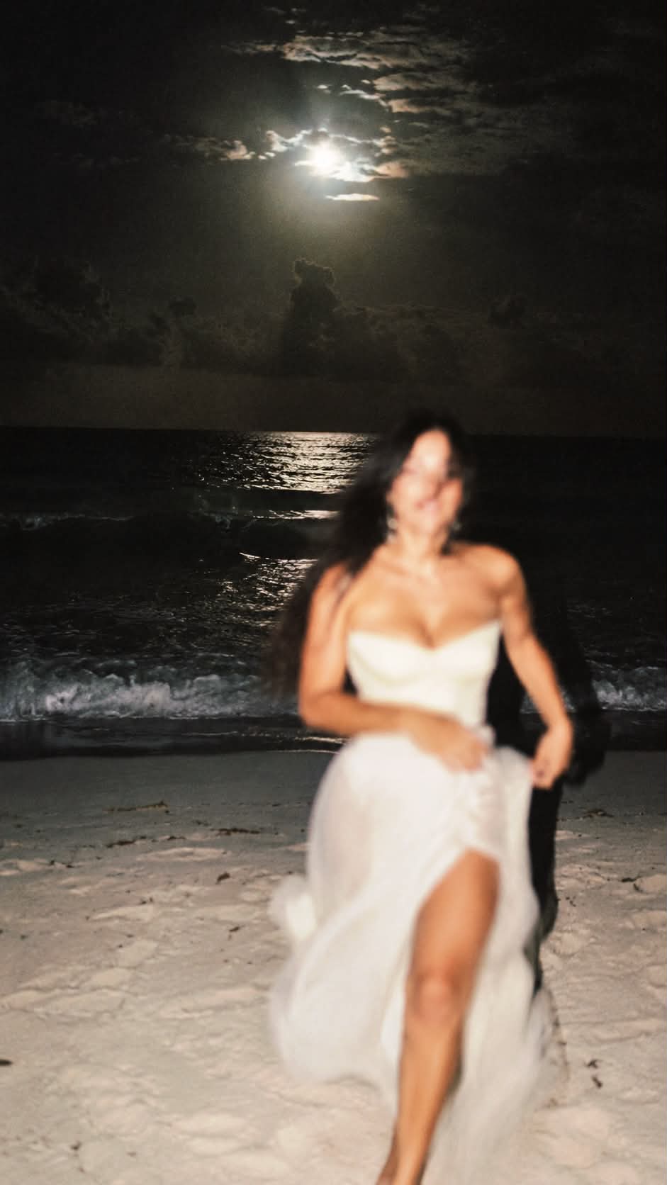 Dreamlike, Blurred Nighttime Beach Portrait output 2