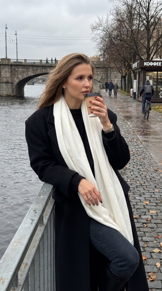 Overcast Autumn City Embankment Portrait output 1