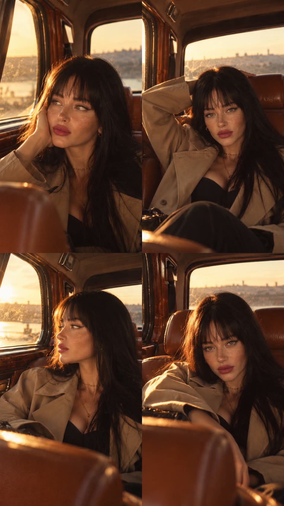 Golden-Hour Portrait in a Vintage Luxury Car output 3