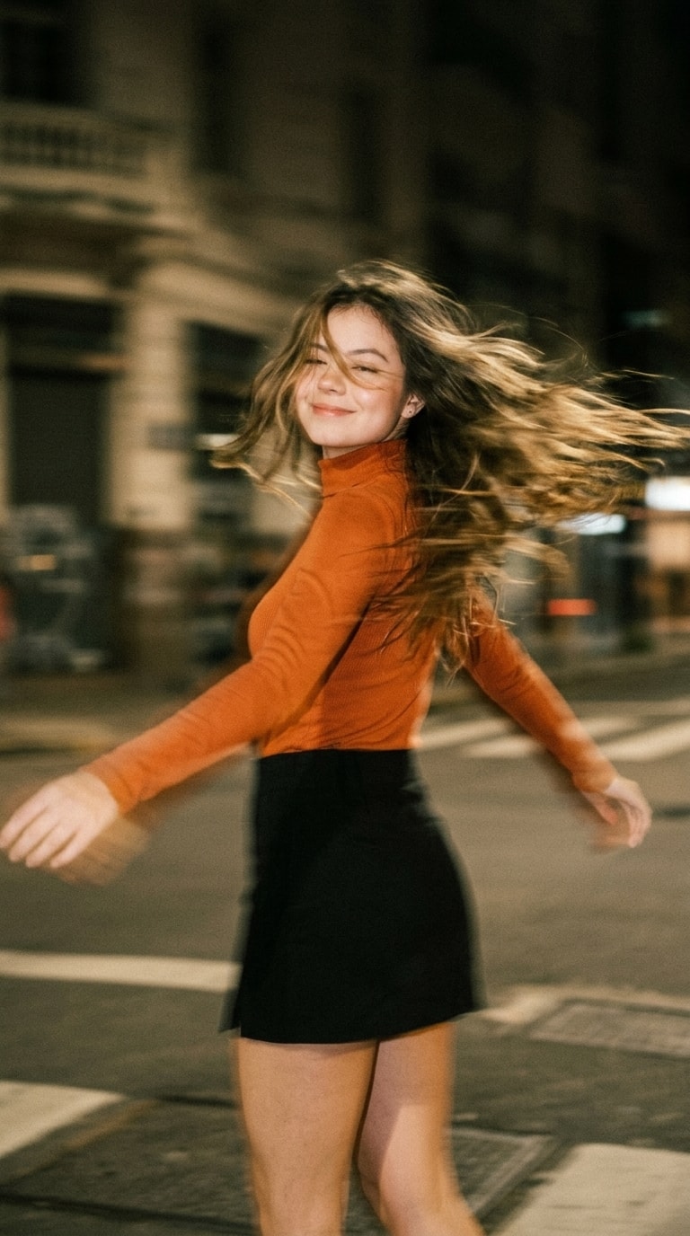 Dreamy Slow Shutter Fashion Portrait
