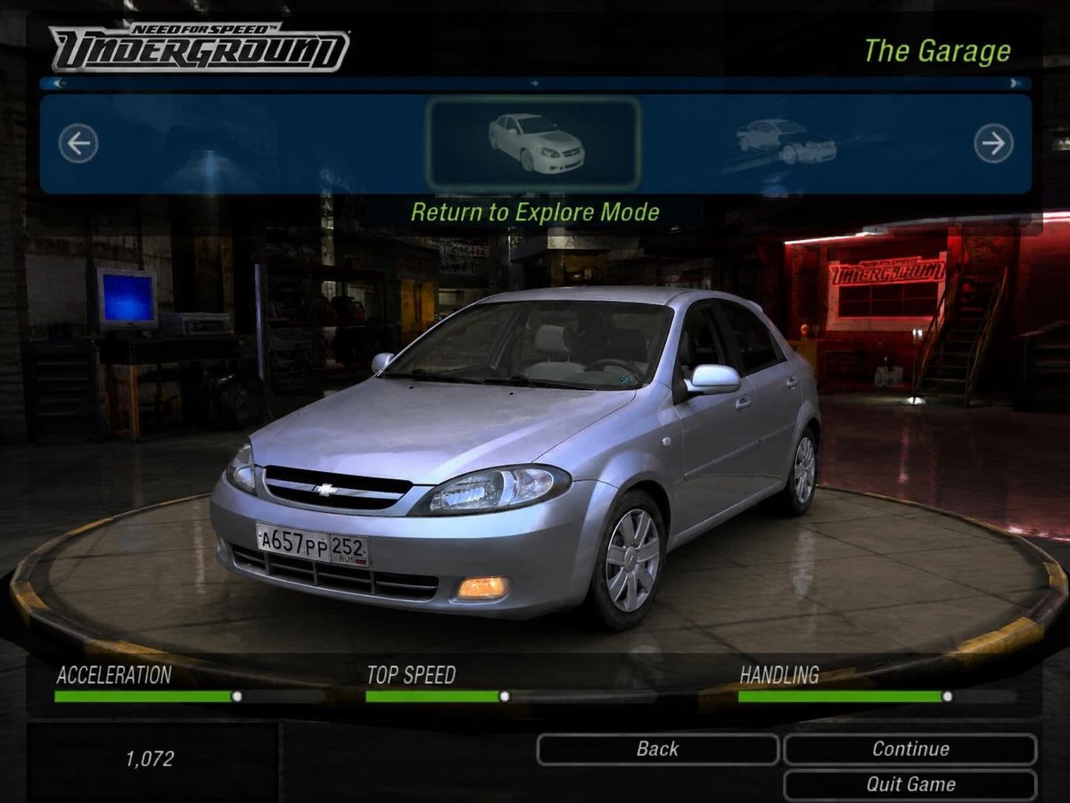 Car Photo as a Need for Speed Underground Garage Screen
