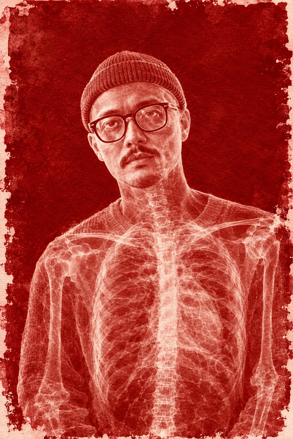 Red Cyanotype X-Ray Print Transformation output 3