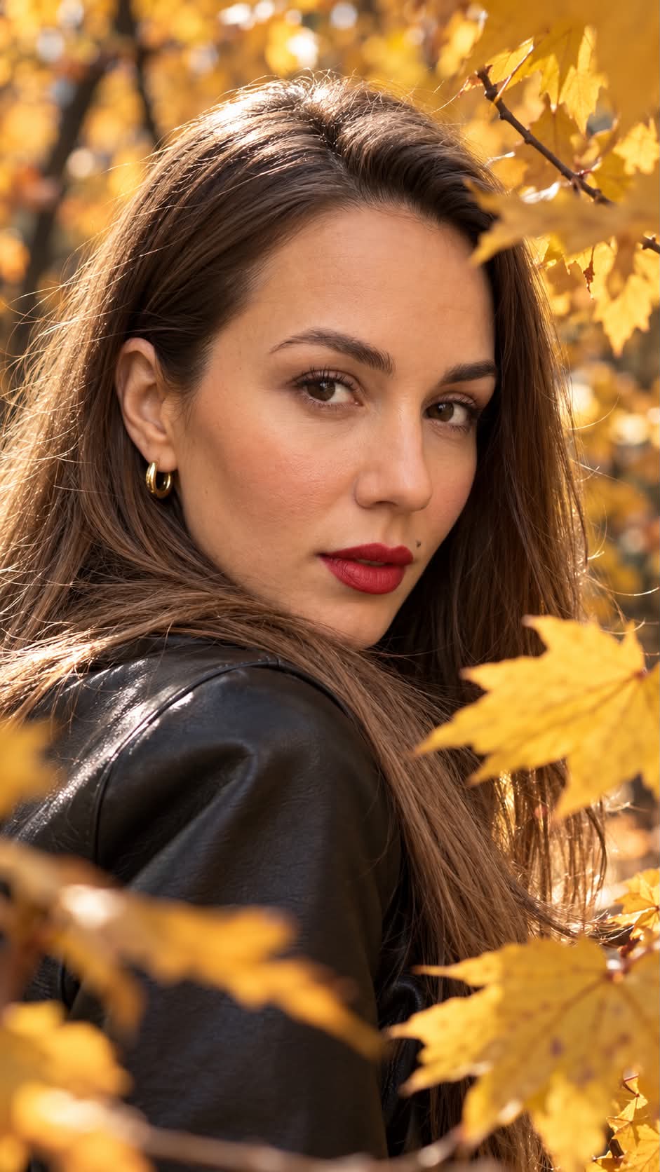 Autumn Maple-Leaf Beauty Portrait output 1