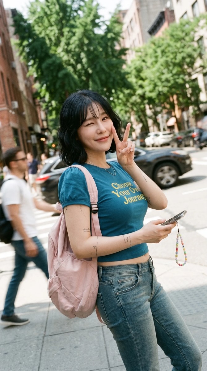Y2K Street-Style Portrait at a City Crosswalk output 7