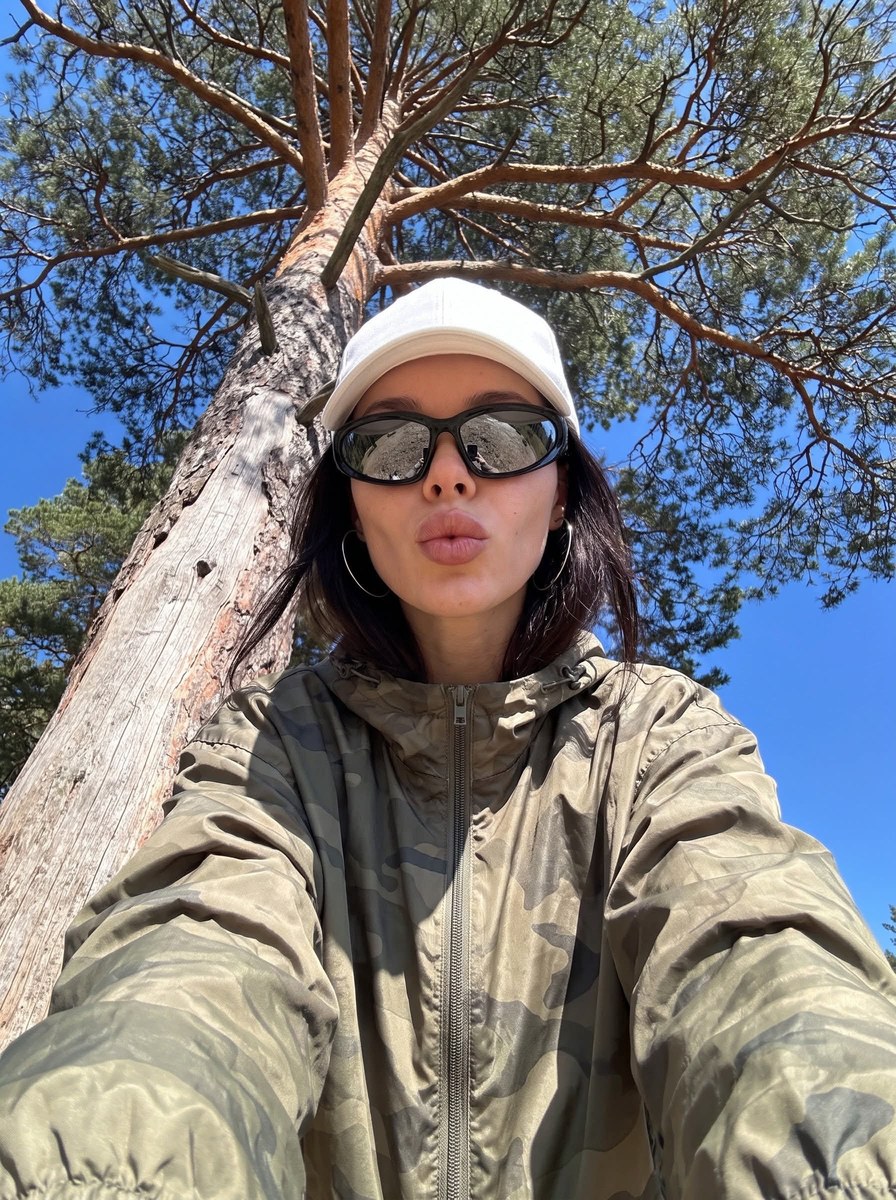 Low-Angle Forest Smartphone Selfie output 1