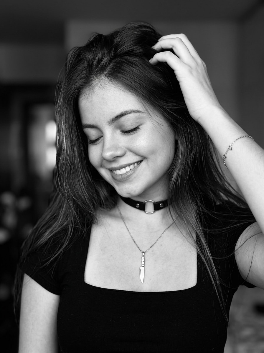 Intimate Monochrome Smile Portrait output 1