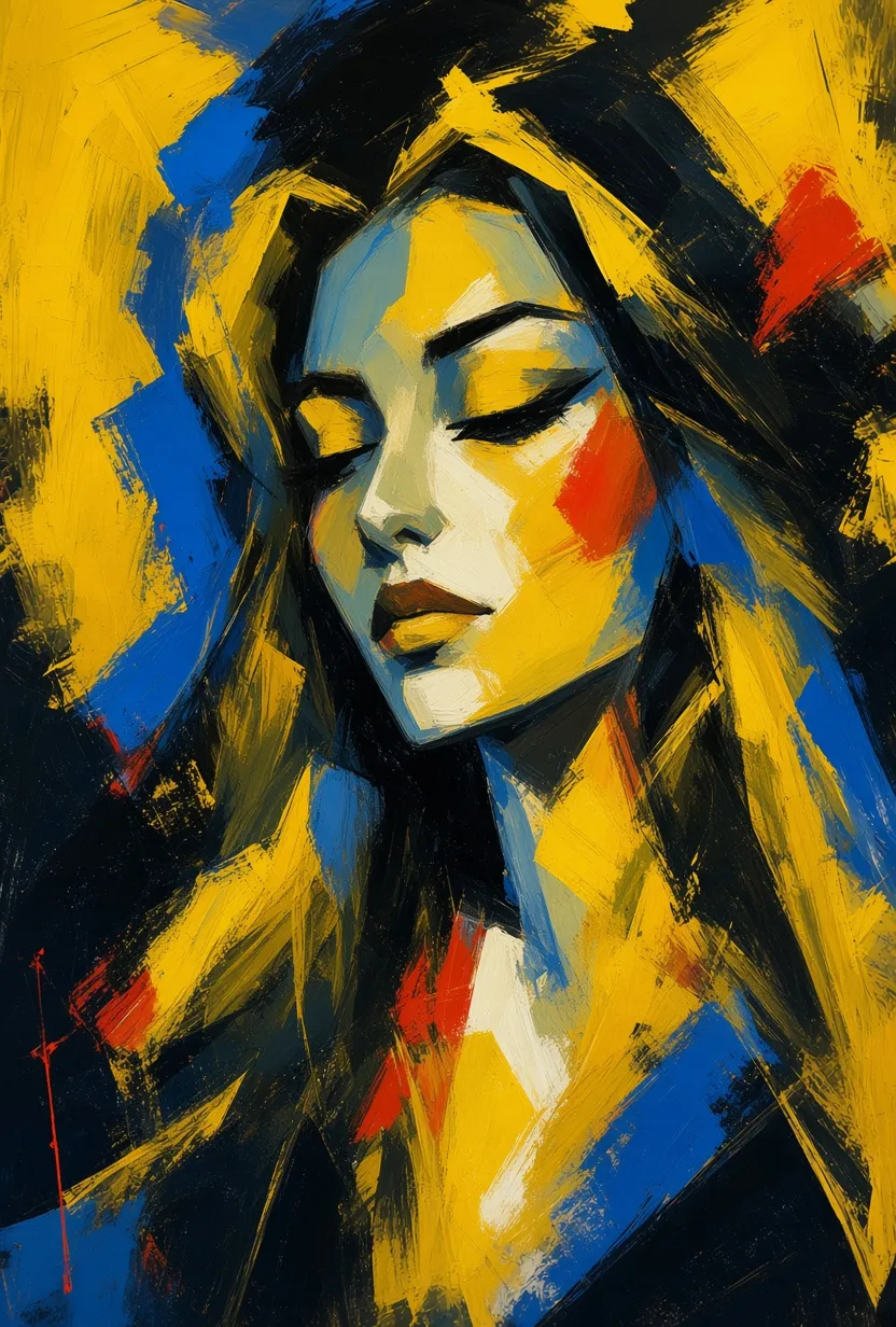 High-Contrast Expressionist Portrait Transformation output 1