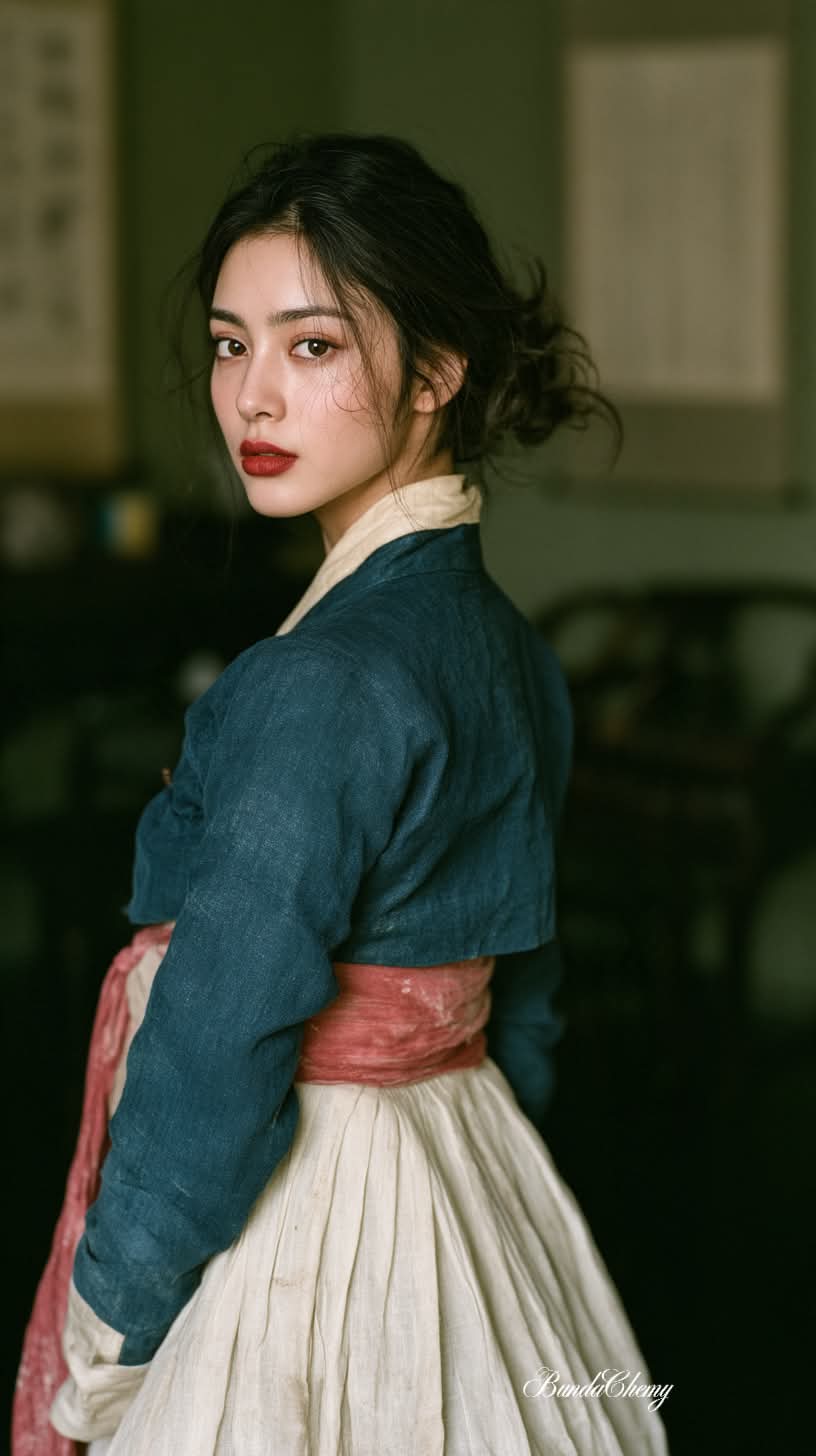 Cinematic Hanbok Portrait on Vintage Film output 2