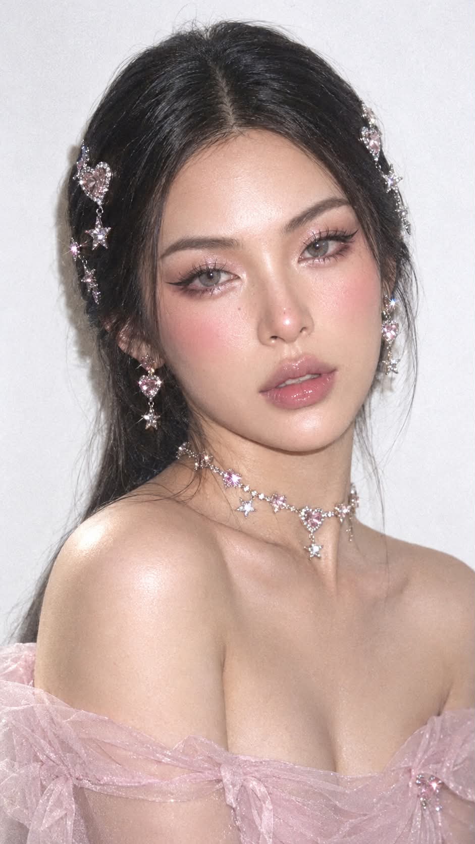 Hyper-Photorealistic Pink Soft-Glam Beauty Portrait output 3