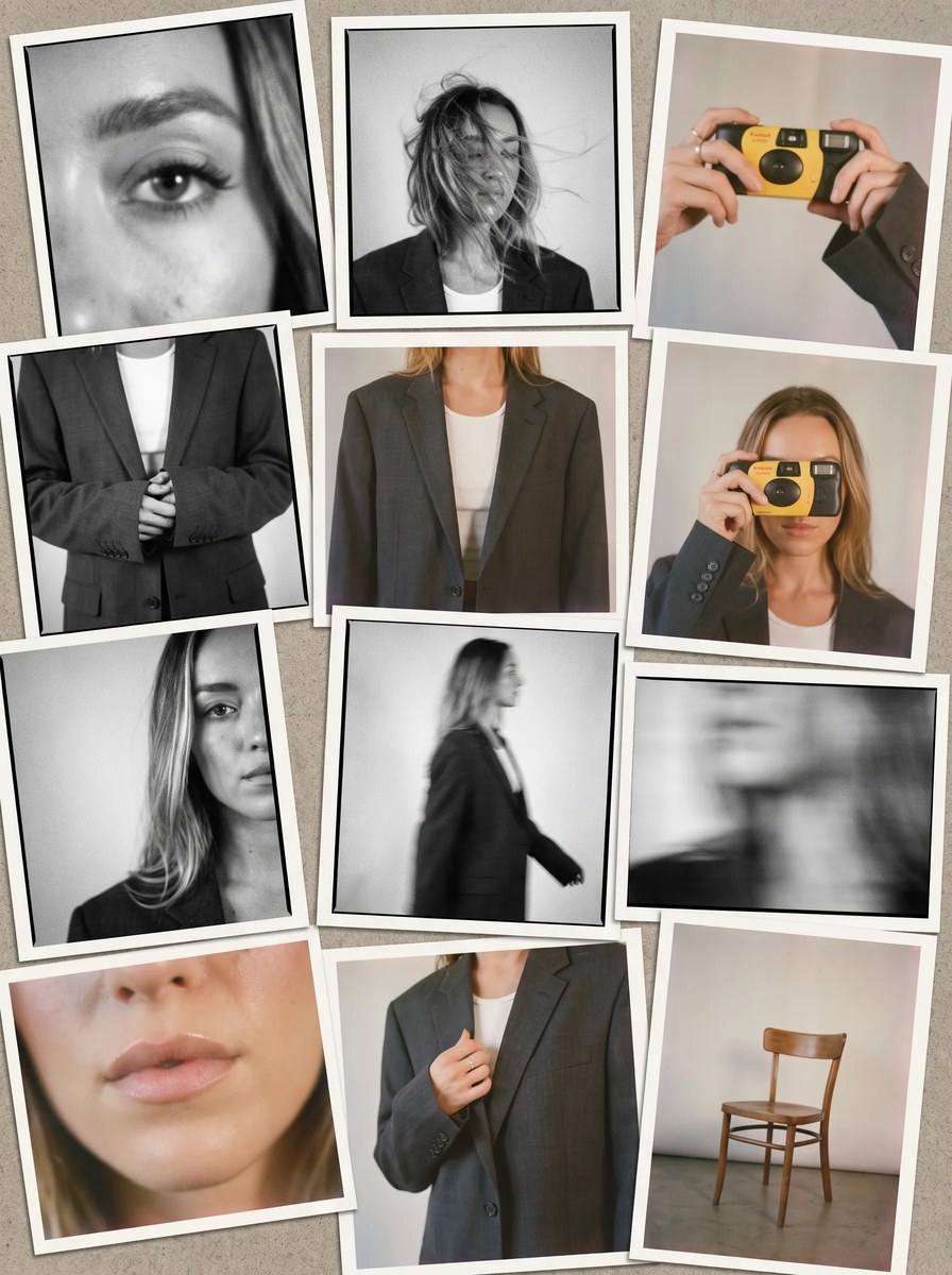 Analog Film Contact Sheet of an Unposed Young Woman output 2