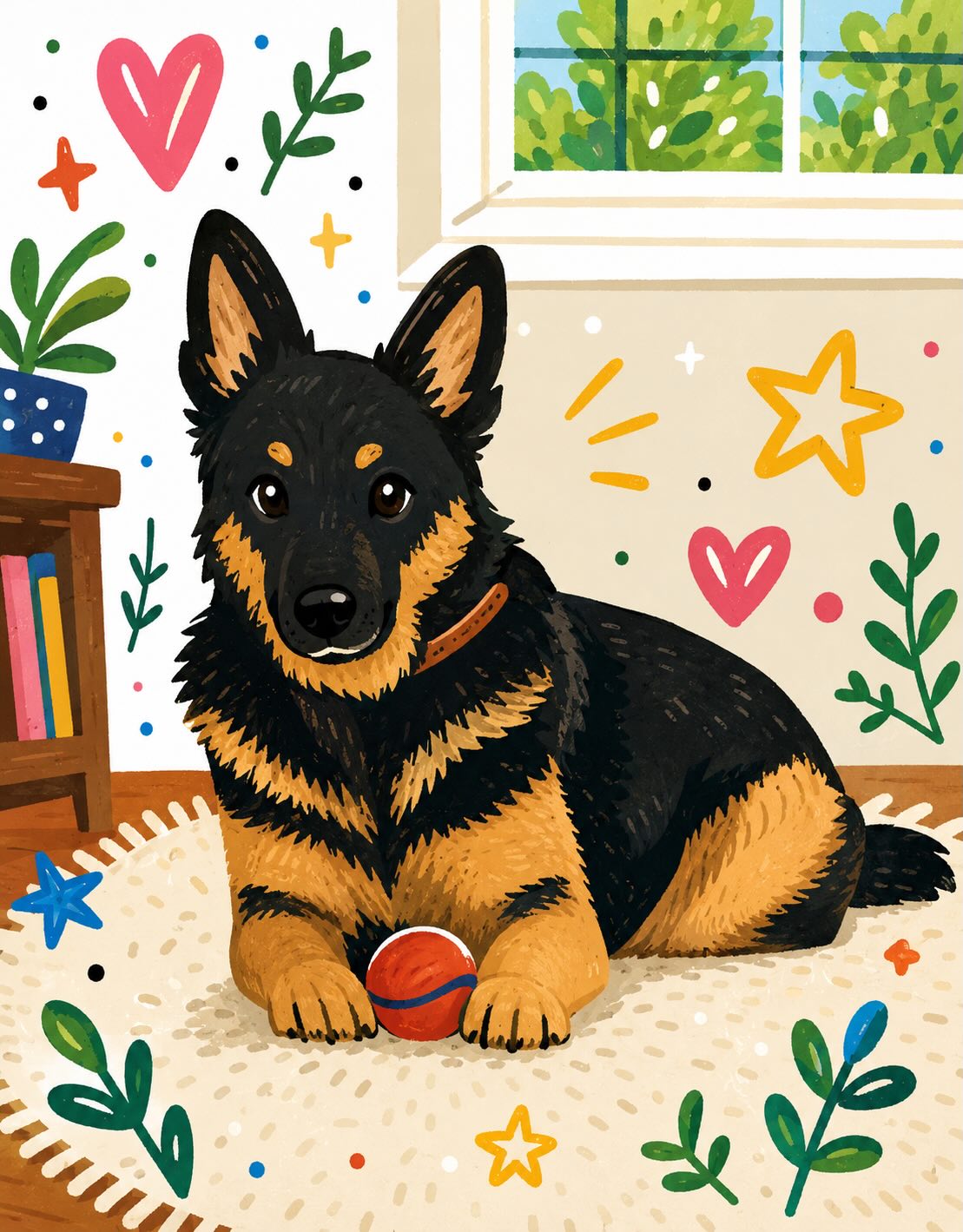 Whimsical Folk Flat Illustration with Doodles output 8