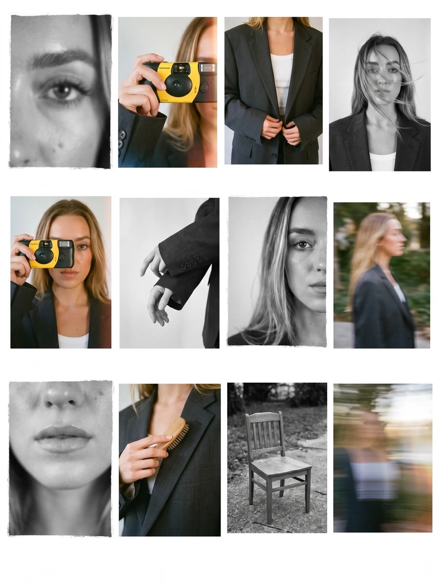 Analog Film Contact Sheet of an Unposed Young Woman output 6