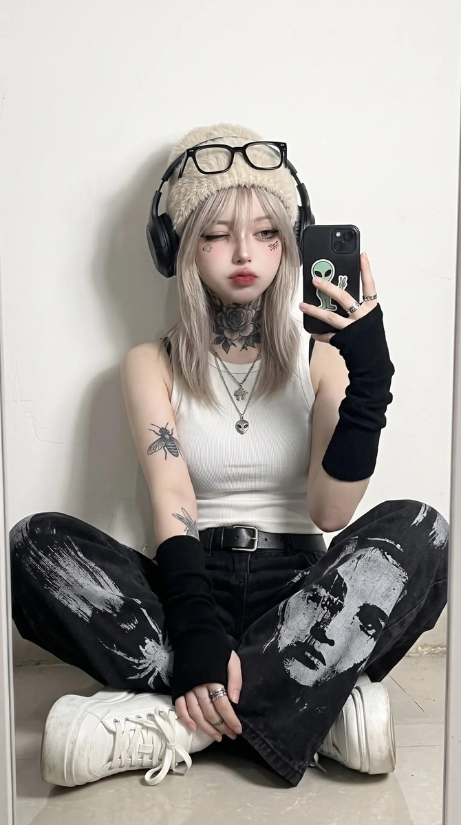 Lo-Fi Alternative-Fashion Mirror Selfie output 2