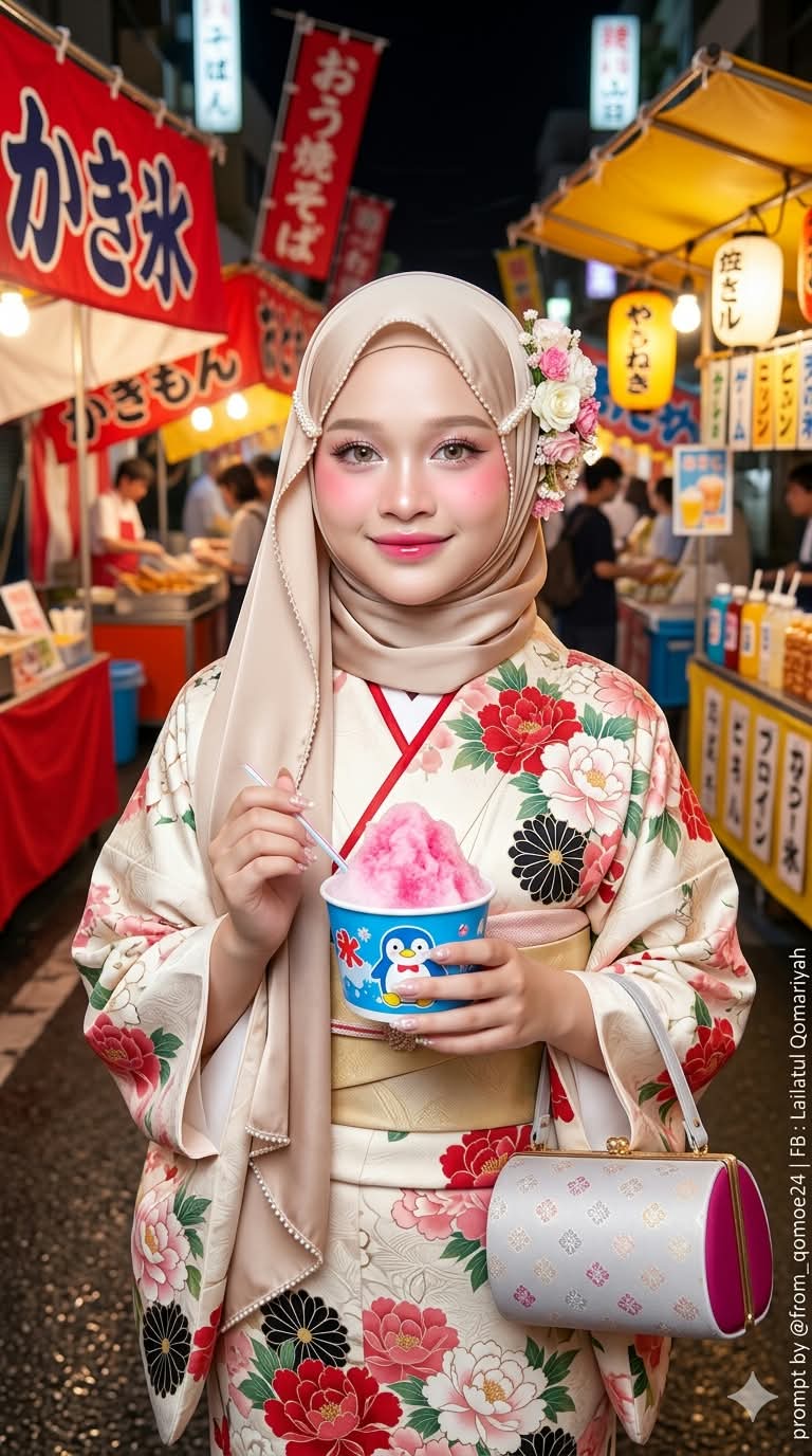 Young Woman in a Japanese Night Market