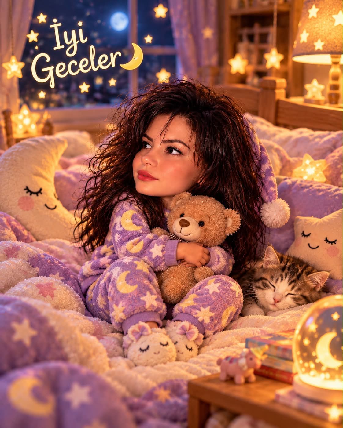 Miniature Child Bedtime Portrait with Playful Pajamas output 3