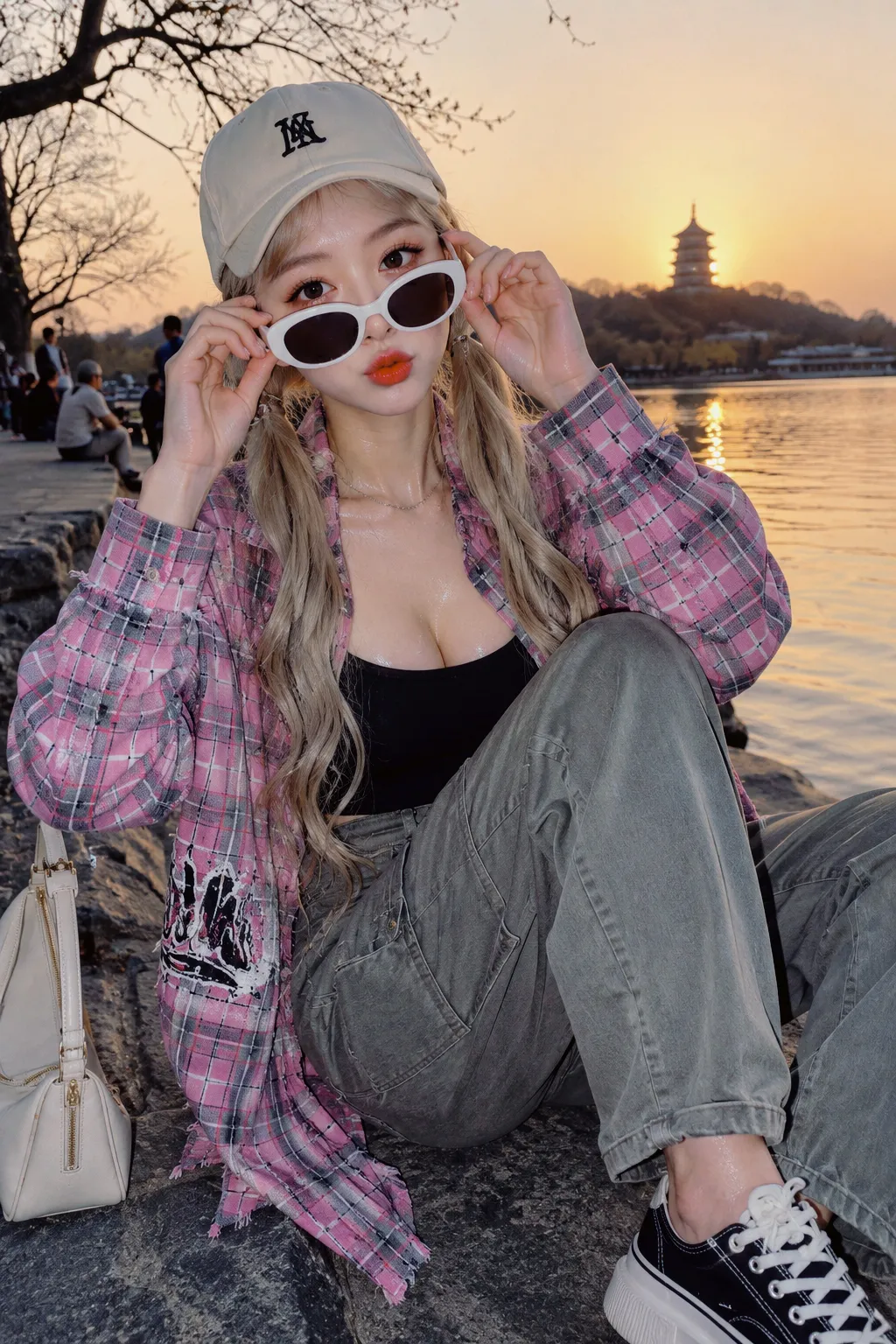 Sunset Lakeside Street Fashion Portrait output 1