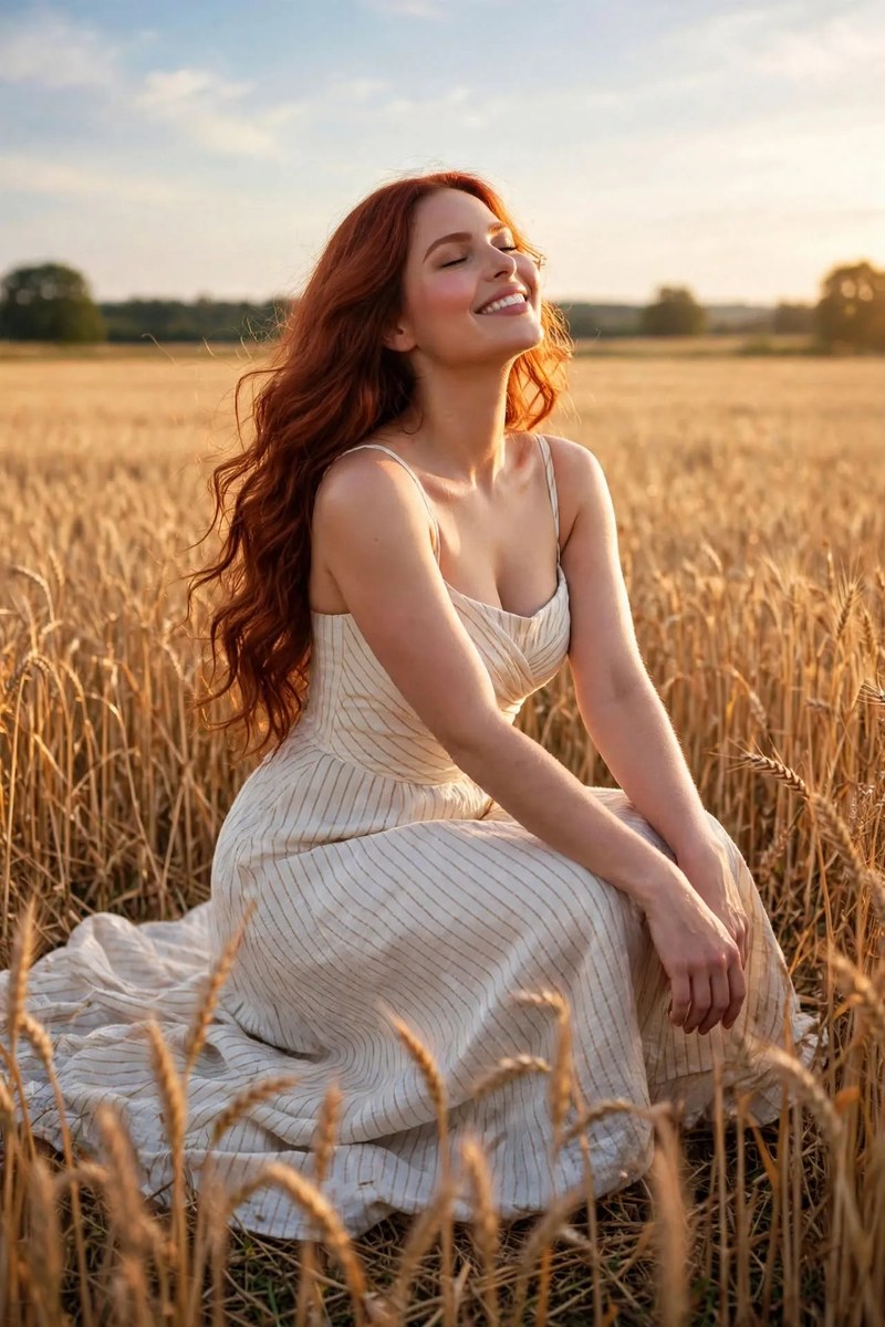 Woman Dancing in a Golden Wheat Field output 3