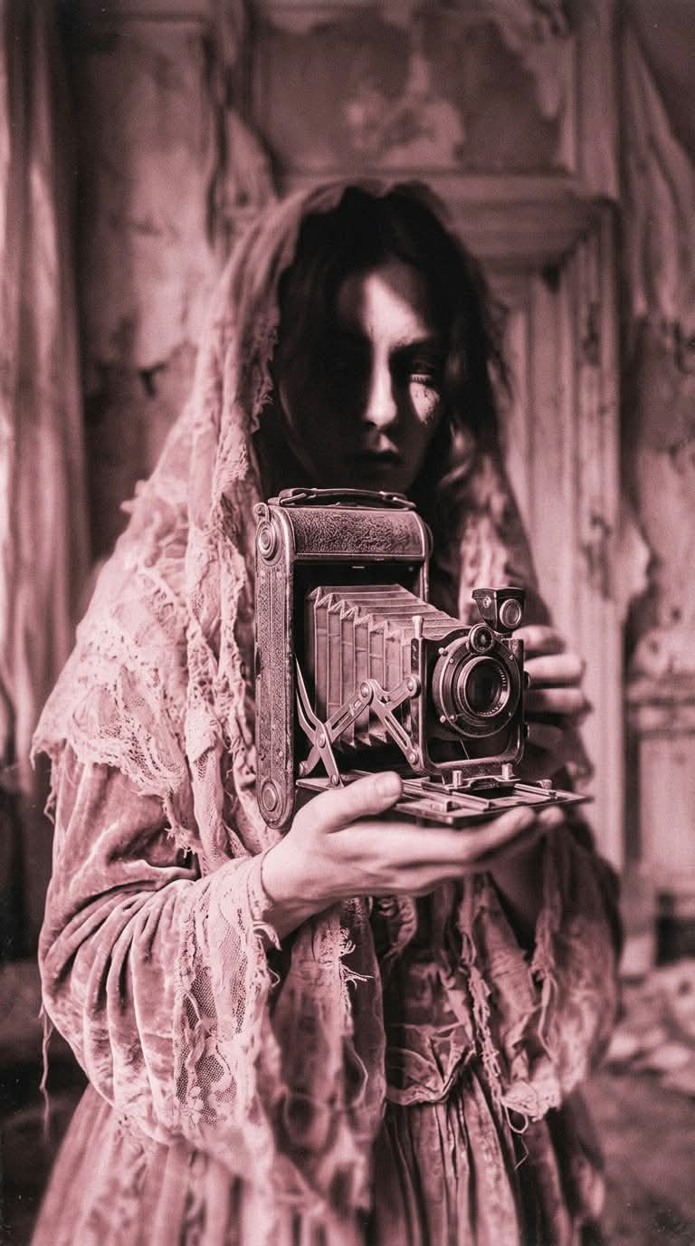 Dusty-Pink Monochrome Fine-Art Editorial Portrait