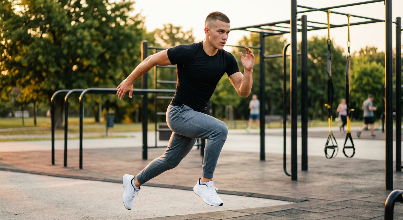 Golden-Hour Outdoor Workout Portrait