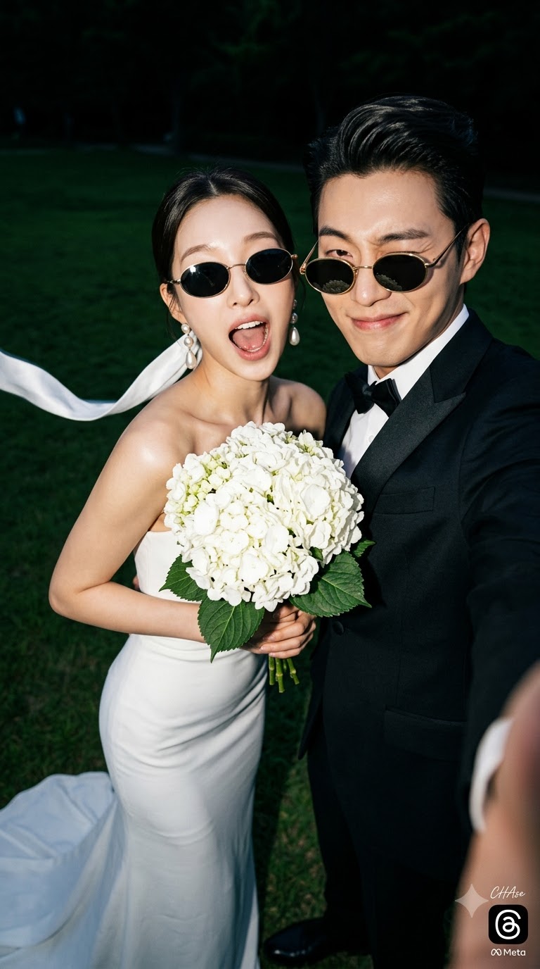 Flash-Lit Outdoor Wedding Selfie output 2