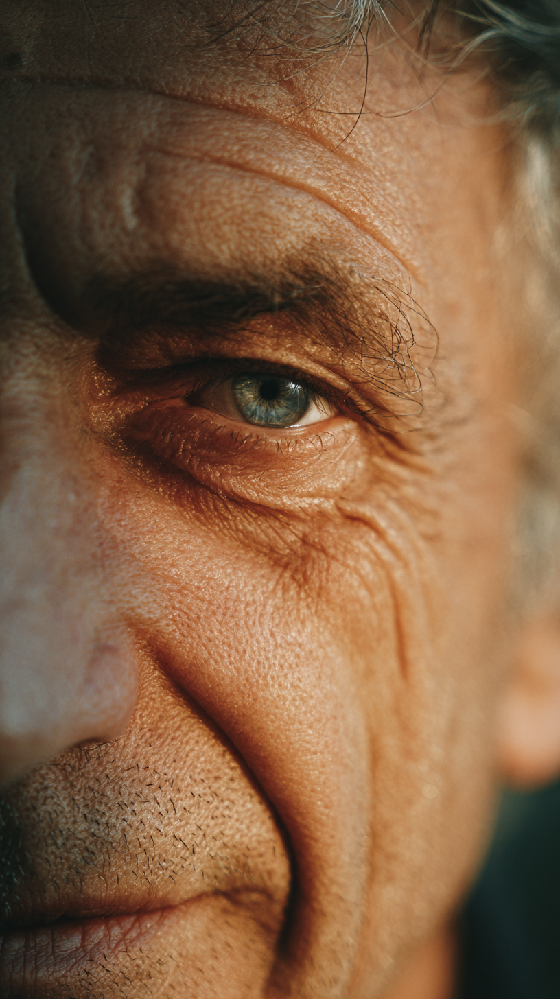 Cinematic Close-Up Portrait of an Elderly Italian Man’s Eyes