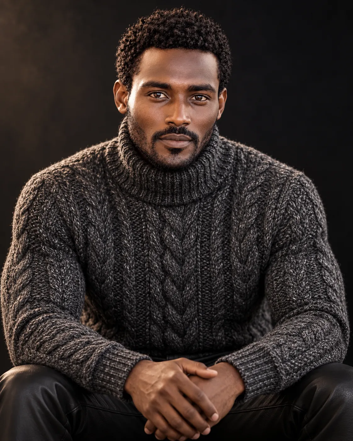 Rugged Elegance Knitwear Portrait output 1