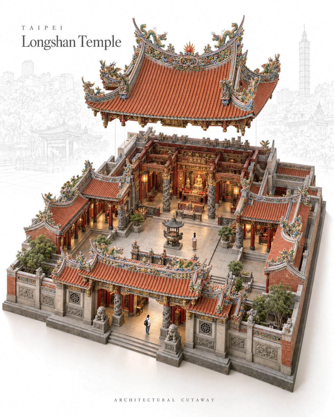 Architectural Cutaway Miniature Poster