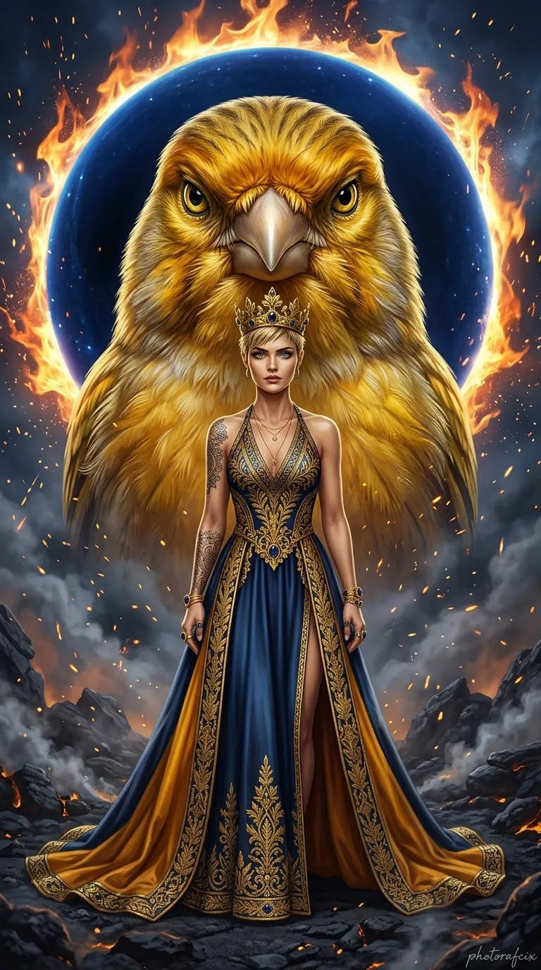 Fantasy Queen and Canary Portrait output 2