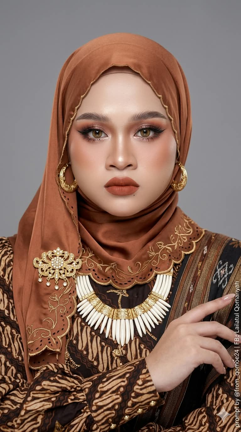 Young Woman in Batik Couture — Thai Glam Portrait
