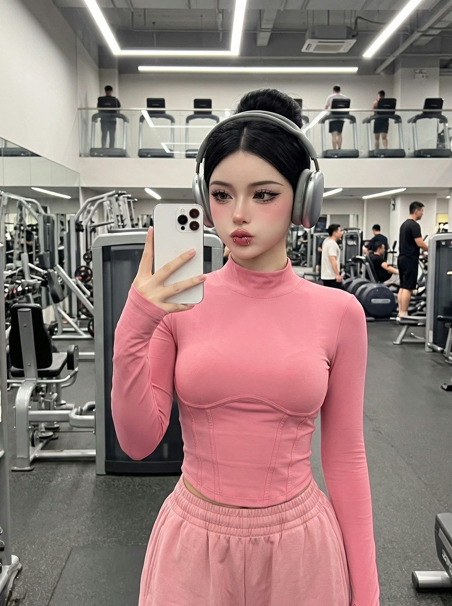 Gym Mirror Selfie with Strict Face Identity Preservation output 2