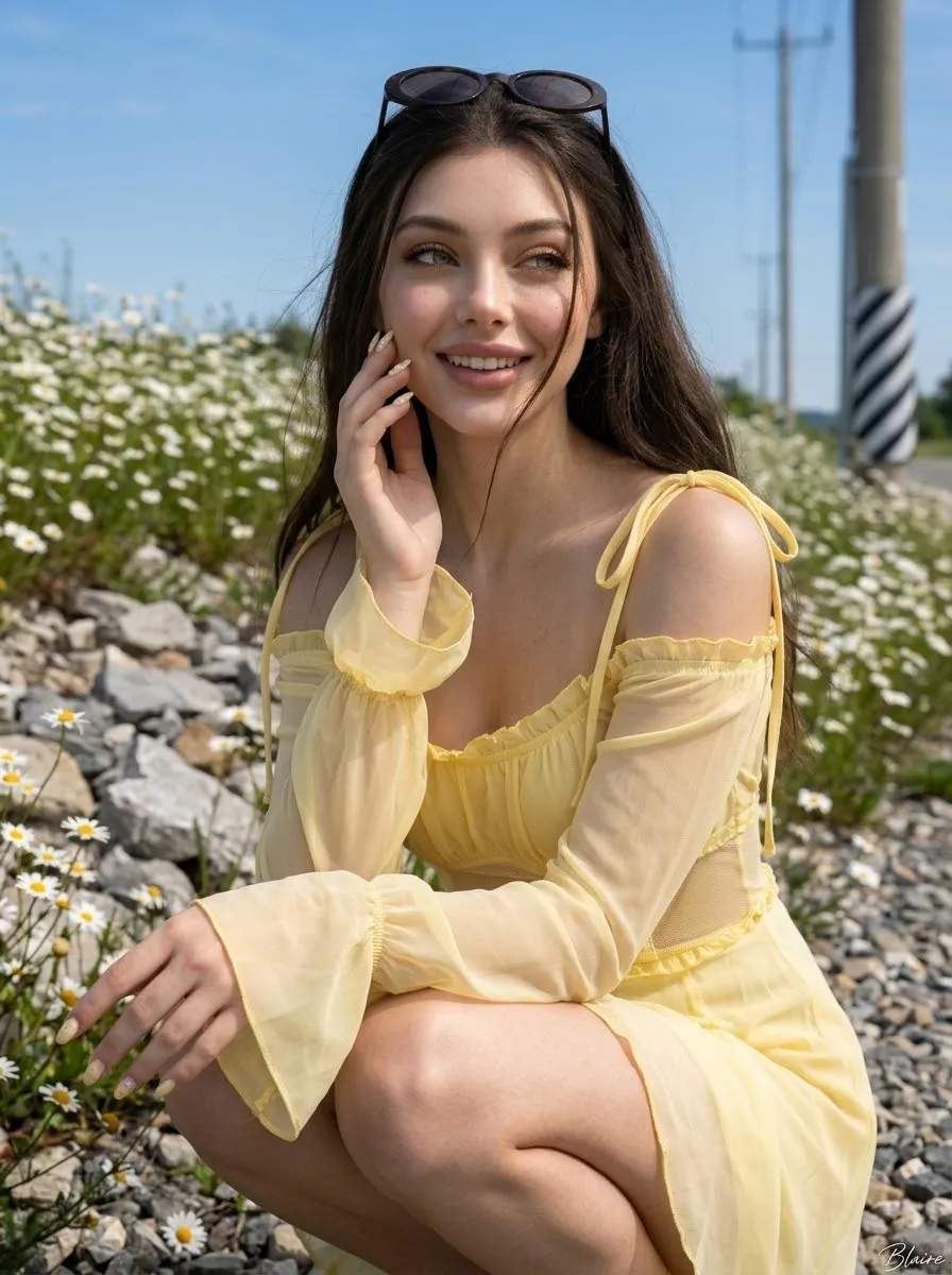 Candid Countryside Portrait Among Daisies output 5
