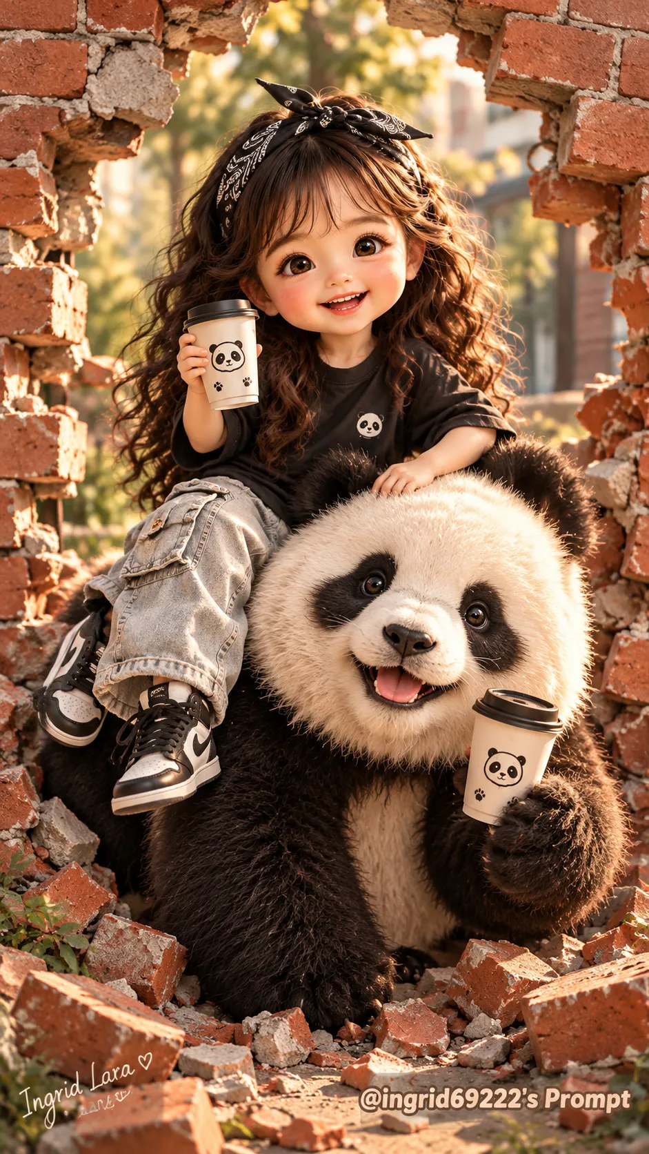 Playful Panda Coffee Portrait output 2