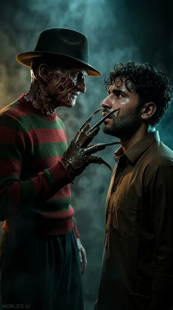 Cinematic Horror Portrait with a Clawed Glove