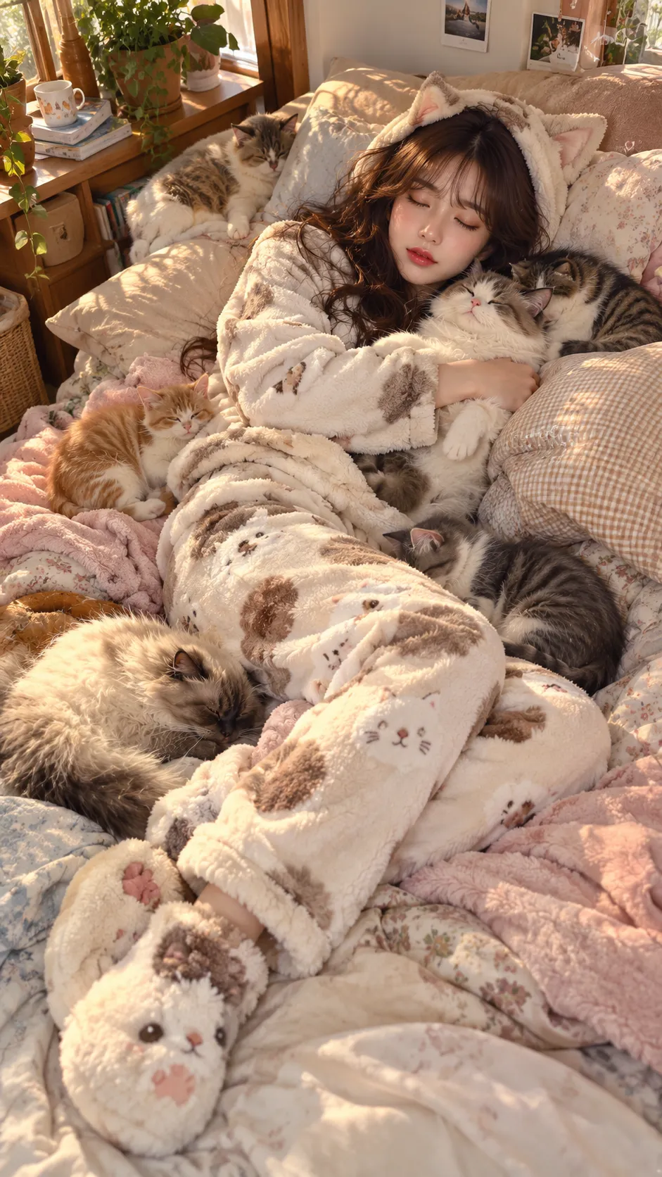 Photorealistic Animal-Themed Nap Portrait