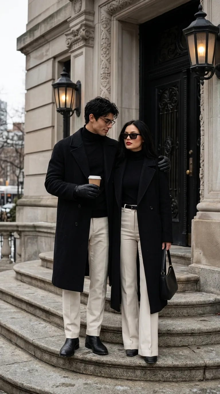 Photorealistic Winter Street-Style Couple Portrait output 1
