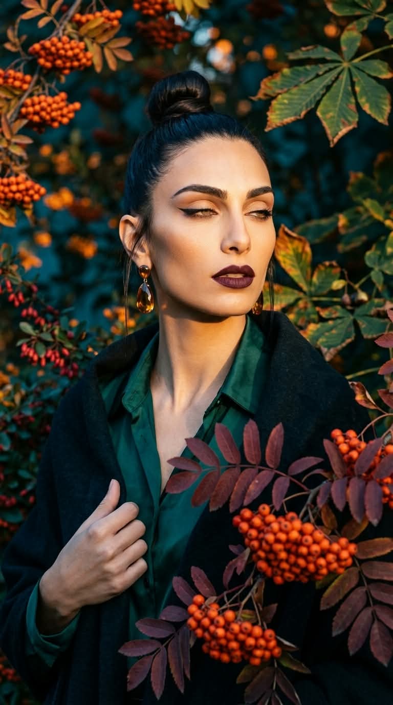 Autumn Garden Fashion Portrait at Blue Hour output 1