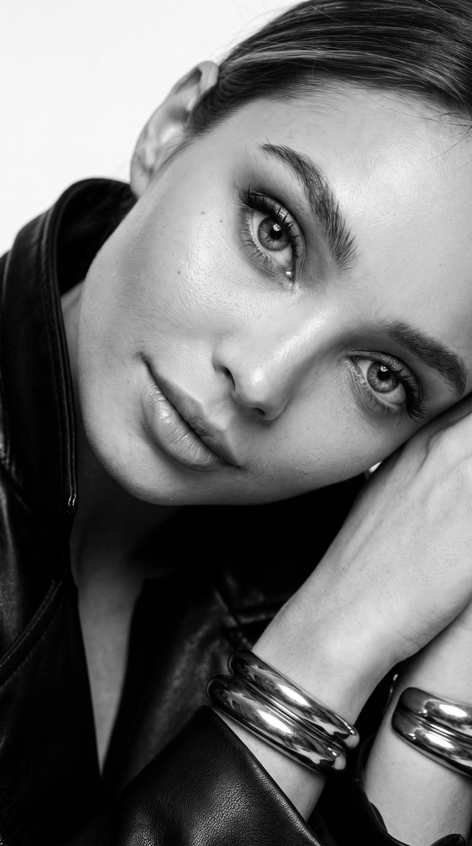 Black-and-White Editorial Close-Up Portrait