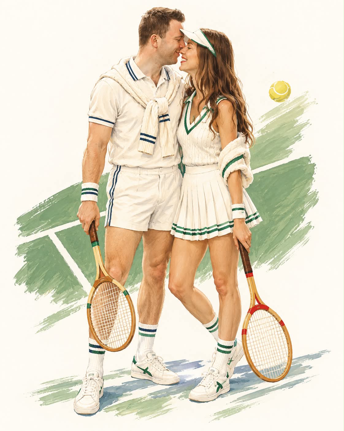 Retro Tennis Club Fashion Illustration