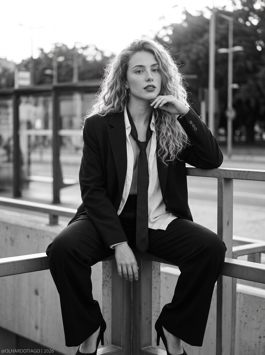 Black-and-White Urban Tailoring Portrait output 3