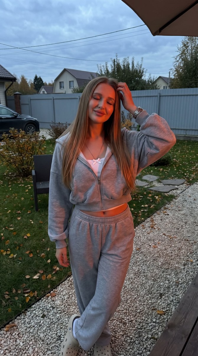 Autumn Dusk Portrait in a Gravel Yard