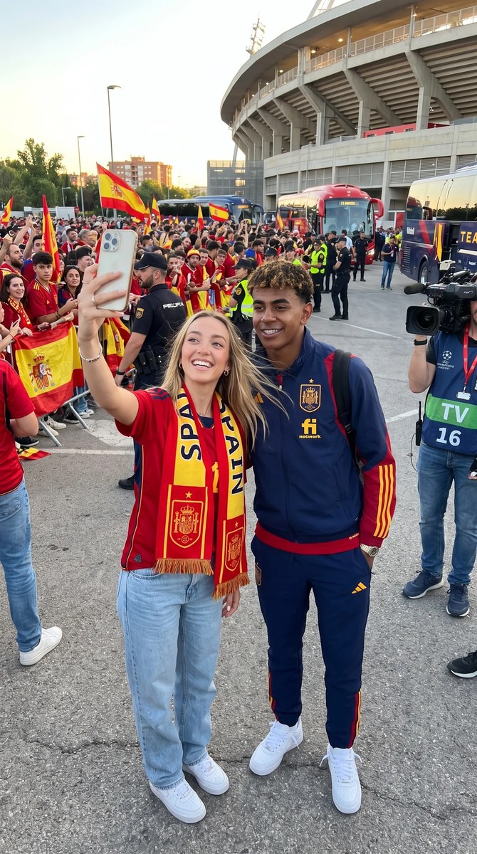 Candid Spain Fan Selfie with Lamine Yamal output 2
