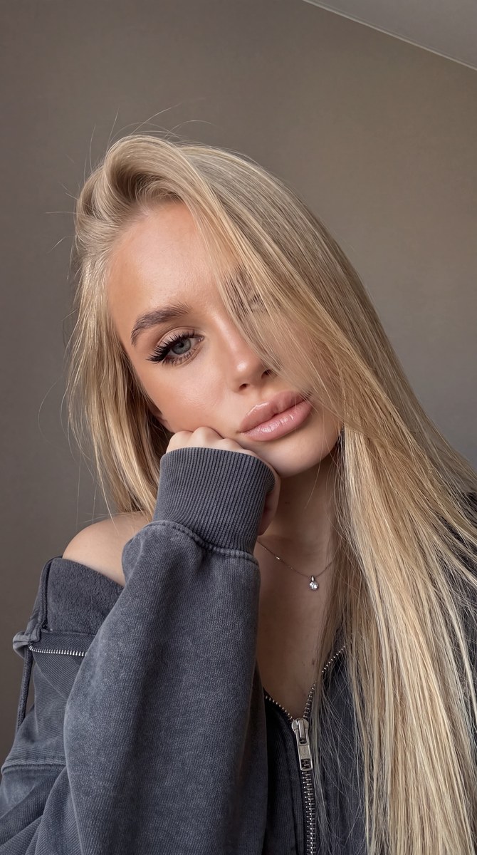 Cozy Close-Up Selfie Portrait