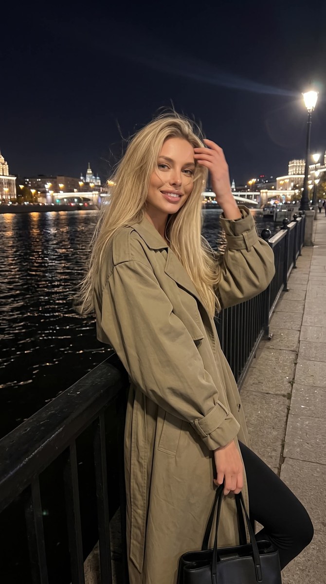 Candid Nighttime Riverside Lifestyle Portrait output 3