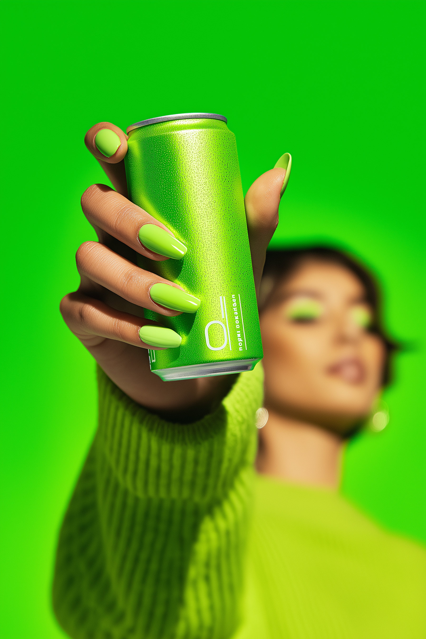 Top-Down Editorial Energy Drink Can Product Shot