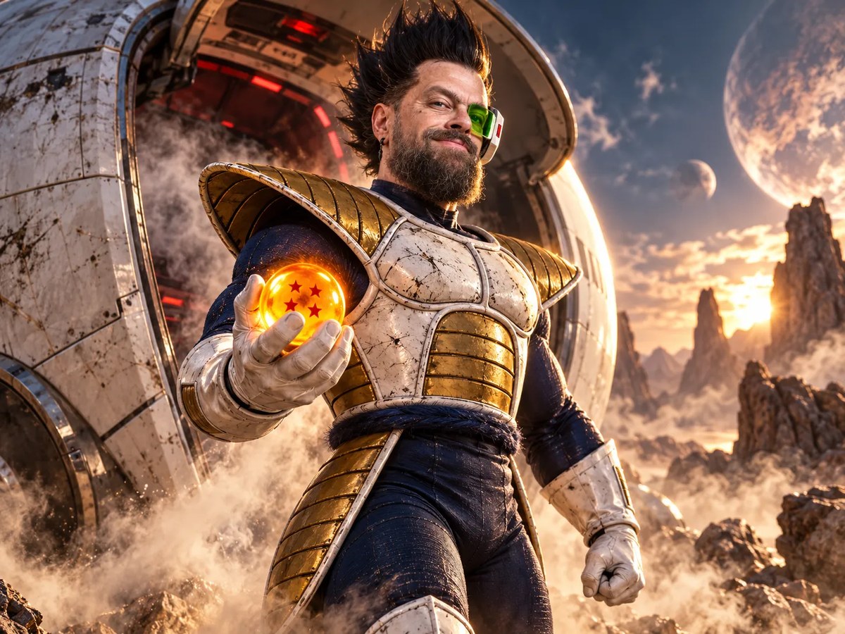 Photorealistic Vegeta Saiyan Warrior Scene