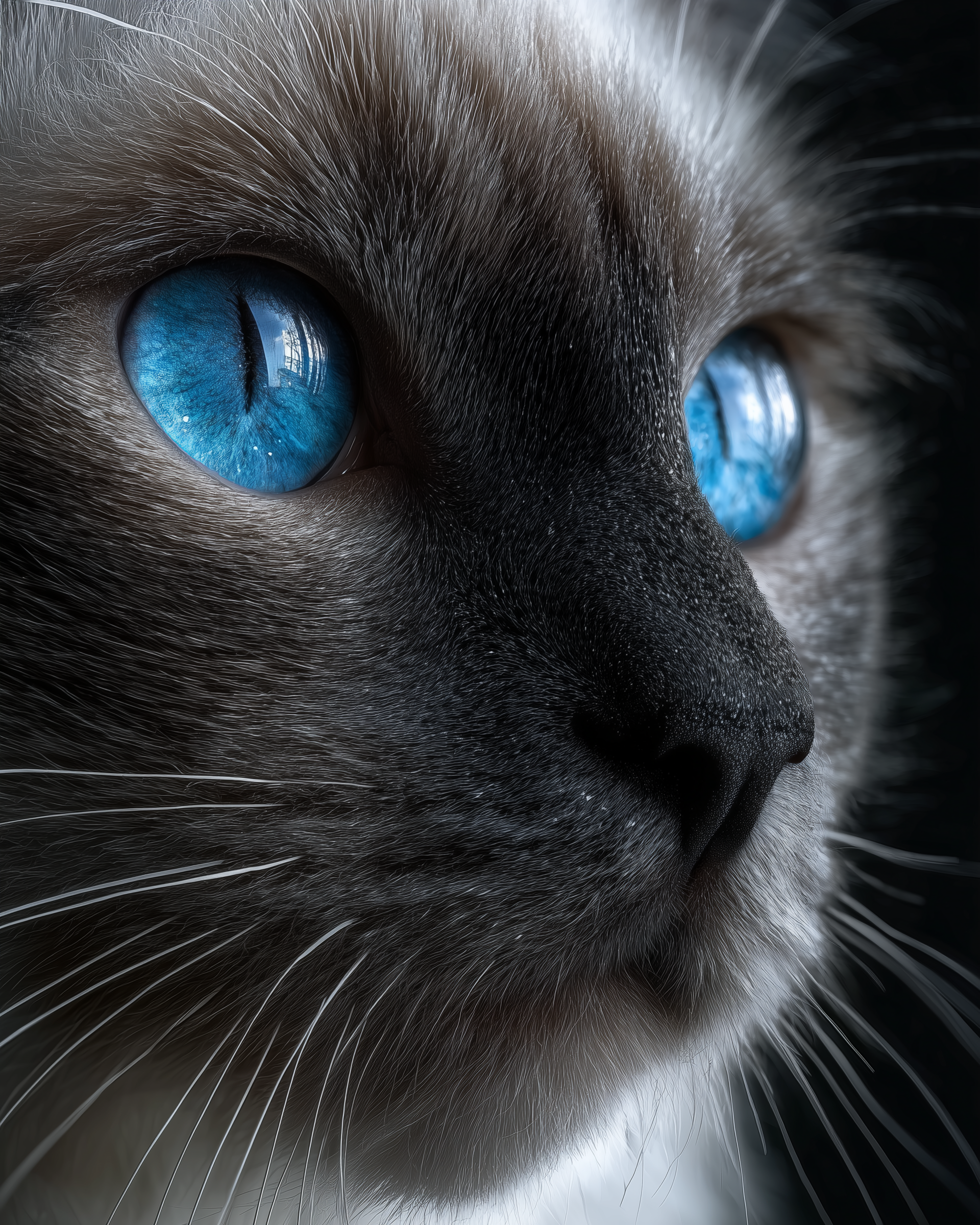 Create an Ethereal Portrait of a Blue-Eyed Cat
