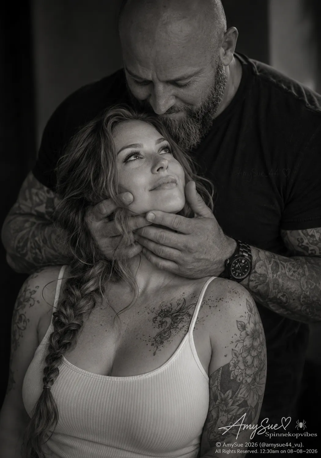 Hands of Gentleness — Black-and-White Couple Portrait output 2