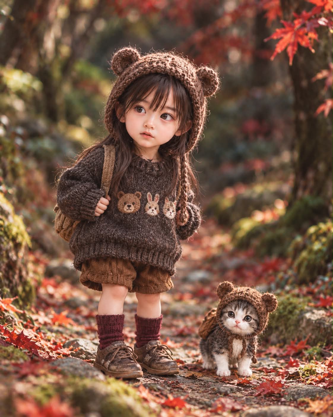 Handcrafted Miniature Doll in an Autumn Forest output 2